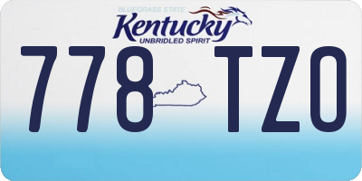 KY license plate 778TZO