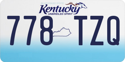 KY license plate 778TZQ