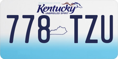 KY license plate 778TZU