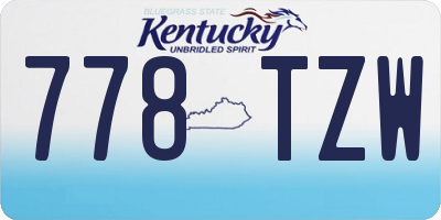 KY license plate 778TZW