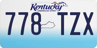 KY license plate 778TZX