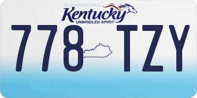 KY license plate 778TZY