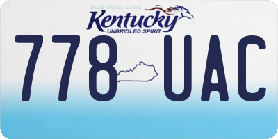 KY license plate 778UAC