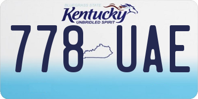 KY license plate 778UAE