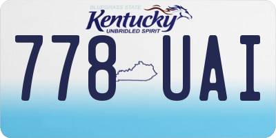 KY license plate 778UAI