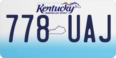KY license plate 778UAJ