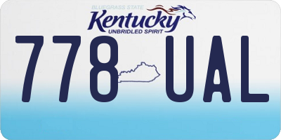KY license plate 778UAL
