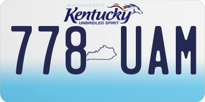 KY license plate 778UAM