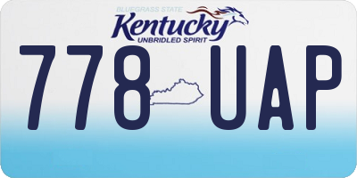 KY license plate 778UAP