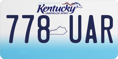 KY license plate 778UAR