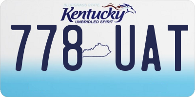 KY license plate 778UAT