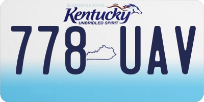 KY license plate 778UAV