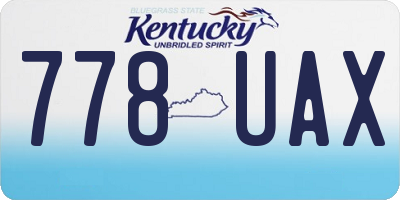 KY license plate 778UAX