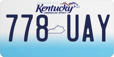 KY license plate 778UAY