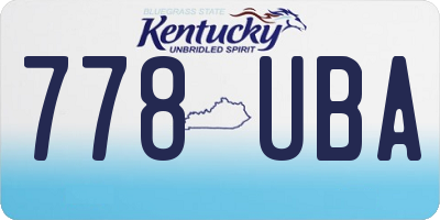 KY license plate 778UBA