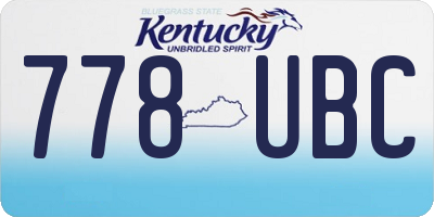 KY license plate 778UBC