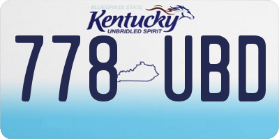 KY license plate 778UBD