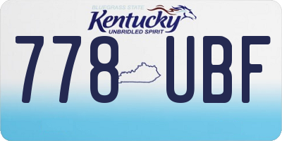 KY license plate 778UBF