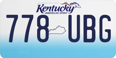 KY license plate 778UBG