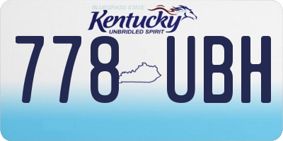 KY license plate 778UBH