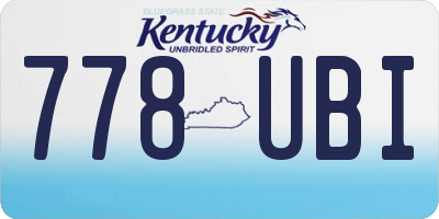 KY license plate 778UBI