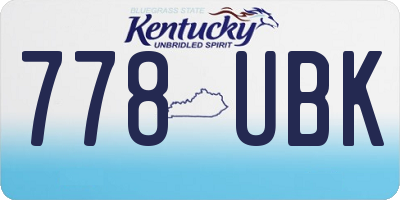 KY license plate 778UBK