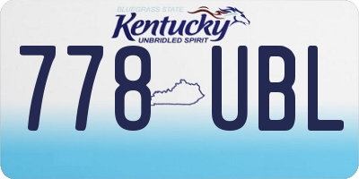 KY license plate 778UBL