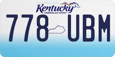 KY license plate 778UBM