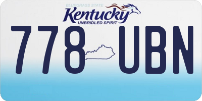KY license plate 778UBN