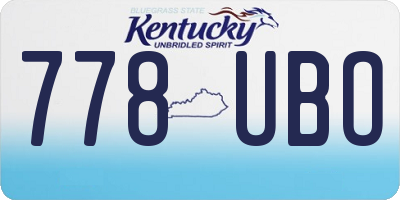 KY license plate 778UBO
