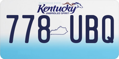 KY license plate 778UBQ