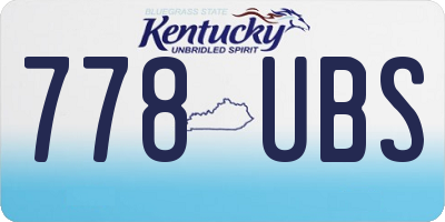 KY license plate 778UBS