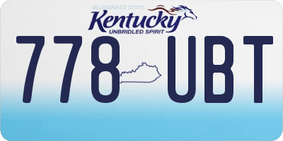 KY license plate 778UBT