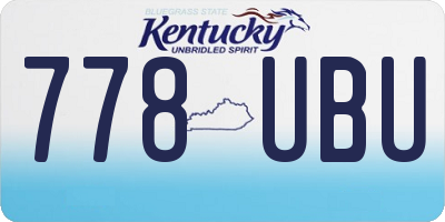 KY license plate 778UBU
