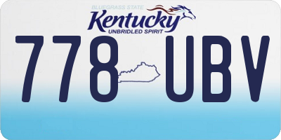 KY license plate 778UBV