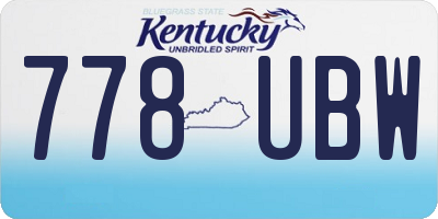 KY license plate 778UBW