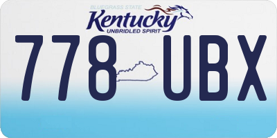 KY license plate 778UBX