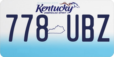 KY license plate 778UBZ