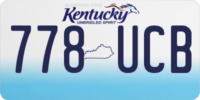KY license plate 778UCB