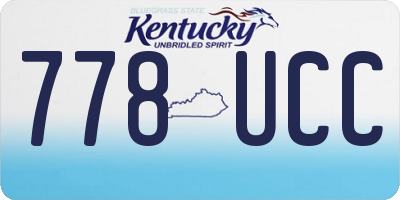 KY license plate 778UCC