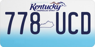 KY license plate 778UCD