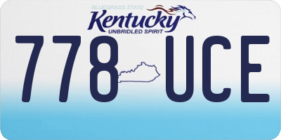 KY license plate 778UCE