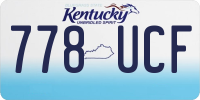 KY license plate 778UCF