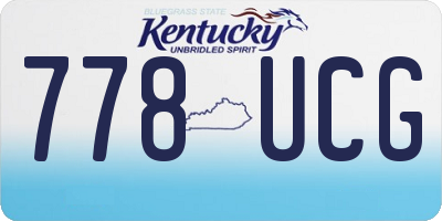 KY license plate 778UCG