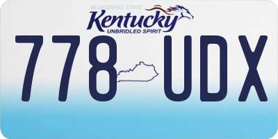 KY license plate 778UDX