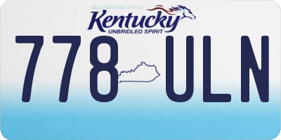 KY license plate 778ULN