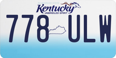KY license plate 778ULW