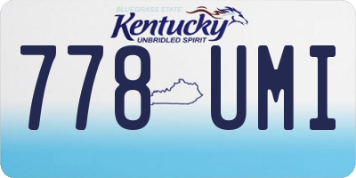 KY license plate 778UMI