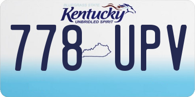 KY license plate 778UPV