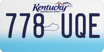 KY license plate 778UQE